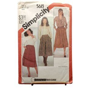 Vintage 1970s Simplicity 5613 Misses Skirt Sewing Pattern Size 10 Waist 25"